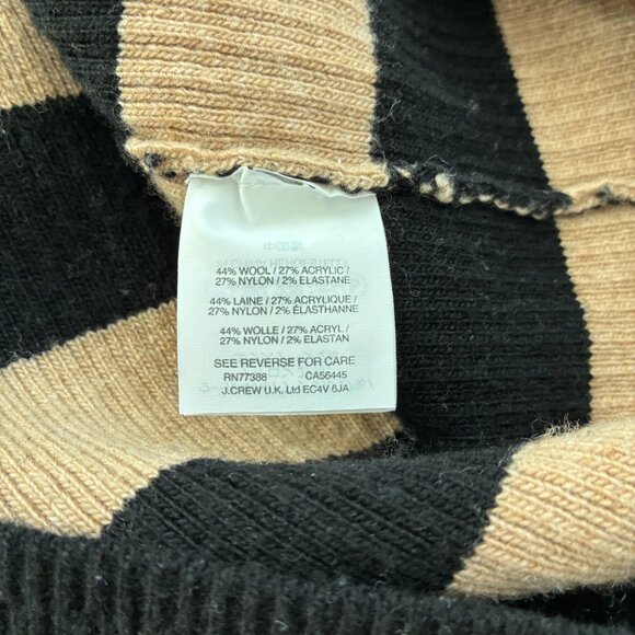 NWT J. Crew Black and Tan Striped Turtle-Neck Sweater Dress - Picture 6 of 9